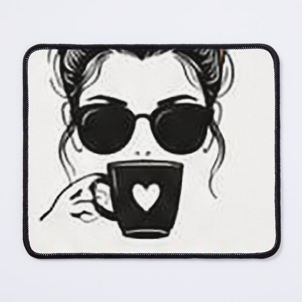 Item preview, Caffeine Queen | Stylish Coffee Girl with Messy Bun | Funny Coffee Lover Fashion Design designed and sold by Sara-Ai.