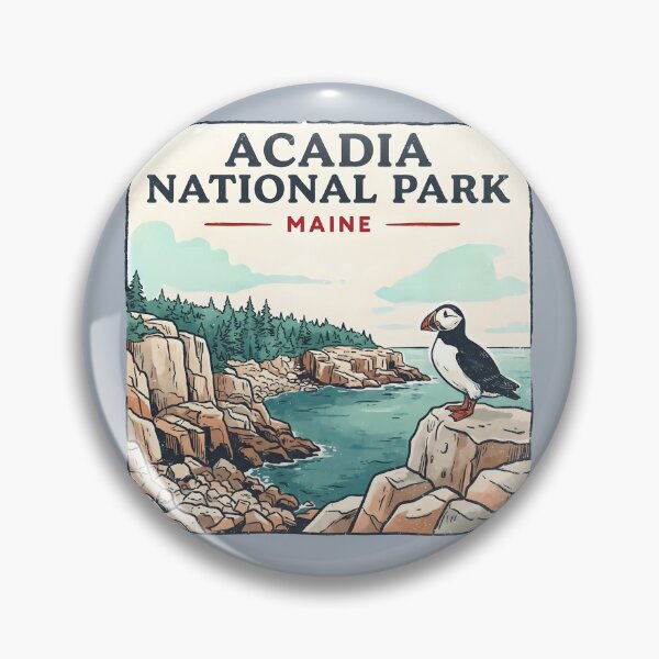 Item preview, Acadia National Park Maine Cute Puffin Landscape designed and sold by HowToCanadian.