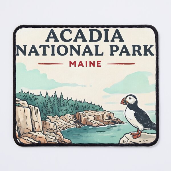 Item preview, Acadia National Park Maine Cute Puffin Landscape designed and sold by HowToCanadian.