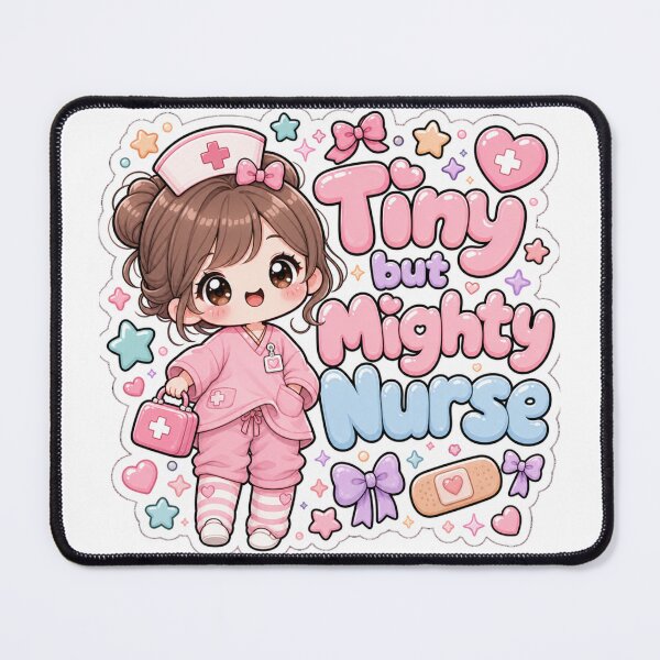 Item preview, Tiny but Mighty Nurse Kawaii Chibi Cute Nurse Life  designed and sold by TheHappyCatStudio.