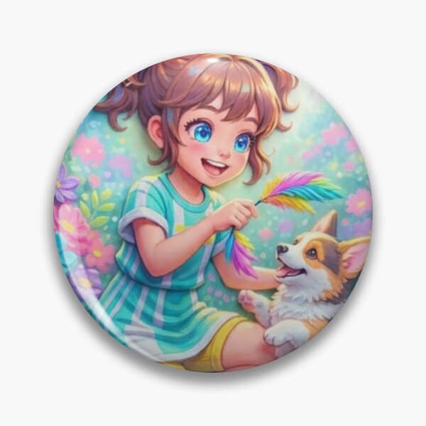 Item preview, A little girl and a cute dog. designed and sold by PP&RAINBOW SHOP.