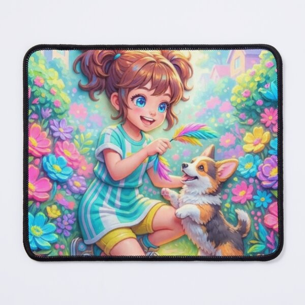 Item preview, A little girl and a cute dog. designed and sold by PP&RAINBOW SHOP.