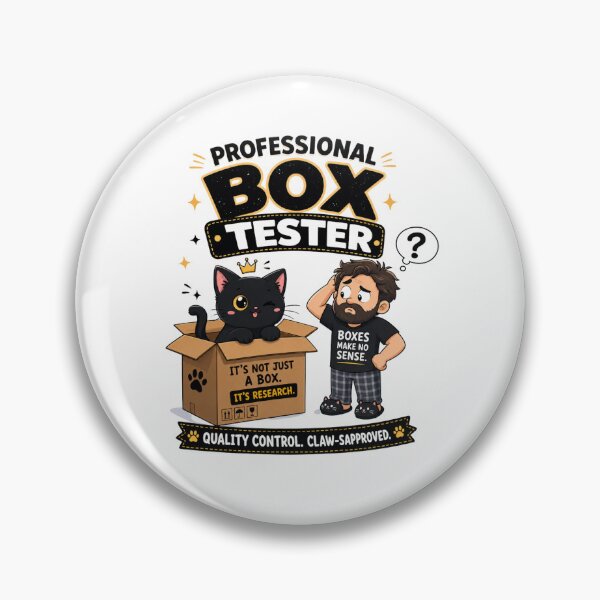 Item preview, Professional Box Tester Black Cat Dad Funny Kawaii T-Shirt designed and sold by Ashley critters.