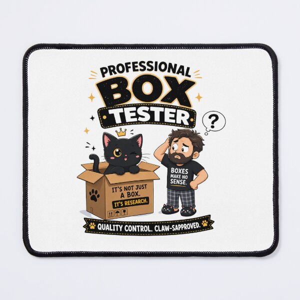 Item preview, Professional Box Tester Black Cat Dad Funny Kawaii T-Shirt designed and sold by Ashley critters.