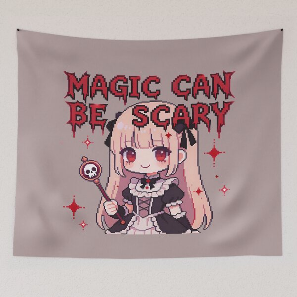 Item preview, "Magic Can Be Scary" - Gothic Lolita Pixel Art Magical Girl designed and sold by PotionPixelArt.