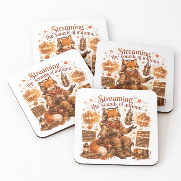 Item preview, Streaming The Sounds Of Autumn Steampunk Fox Podcaster Retro Tech designed and sold by AQUILAKREO.