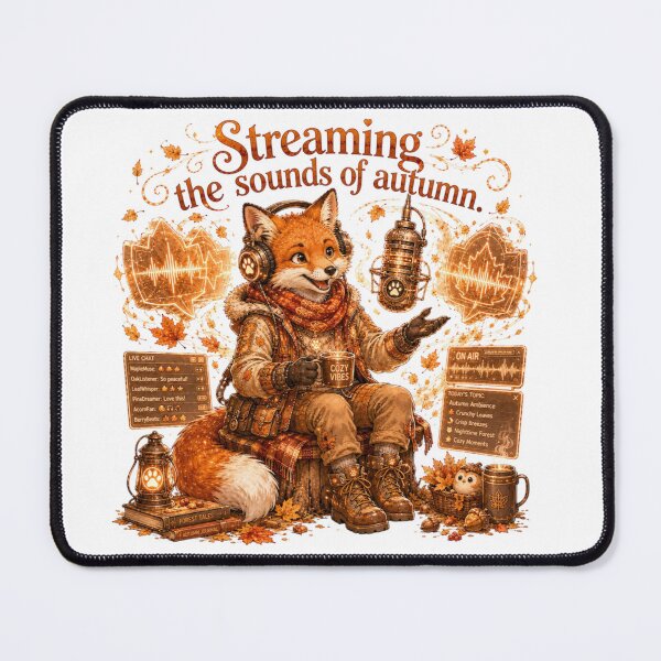 Item preview, Streaming The Sounds Of Autumn Steampunk Fox Podcaster Retro Tech designed and sold by AQUILAKREO.
