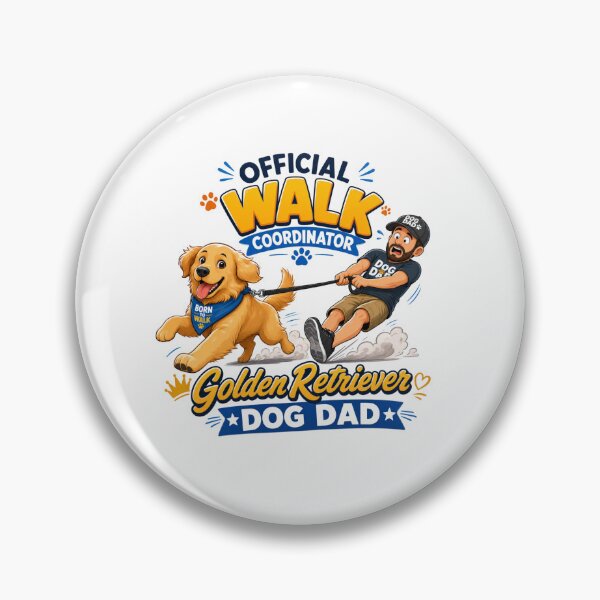 Item preview, Official Walk Coordinator Golden Retriever Dog Dad Funny T-Shirt designed and sold by Ashley critters.