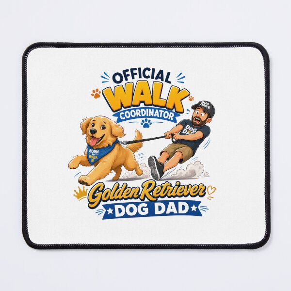 Item preview, Official Walk Coordinator Golden Retriever Dog Dad Funny T-Shirt designed and sold by Ashley critters.