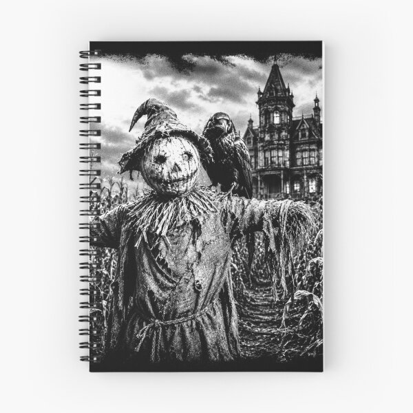 Item preview, Scarecrow Crow Haunted House Cornfield Art designed and sold by Inkversed.