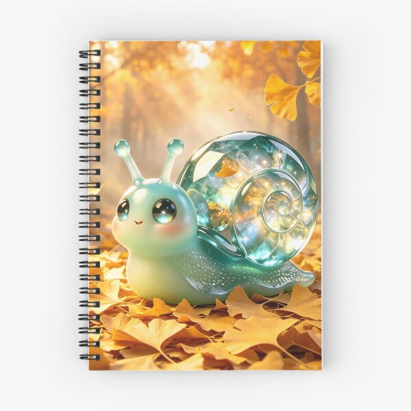Item preview, Autumn Serenity - Cute Emerald Snail in Golden Ginkgo Leaves designed and sold by ABYSSLAB.