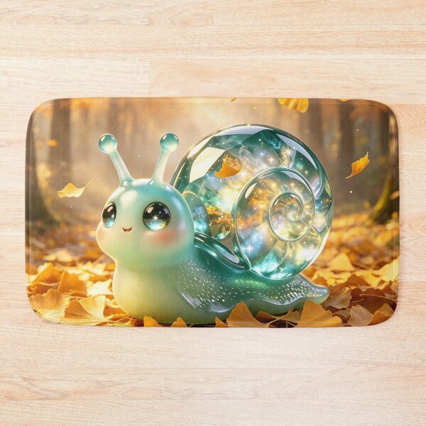 Item preview, Autumn Serenity - Cute Emerald Snail in Golden Ginkgo Leaves designed and sold by ABYSSLAB.