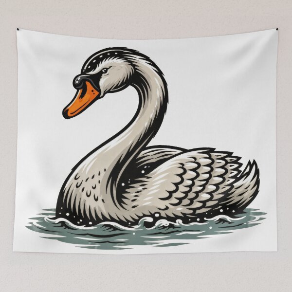 Item preview, Sticker - Decal - Elegant Swan on Still Waters designed and sold by ForeverPrintsOK.