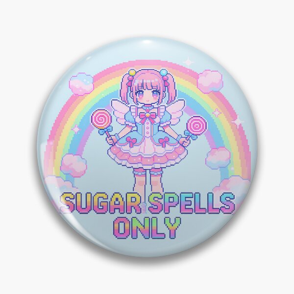 Item preview, "Sugar Spells Only" - Cute Pixel Art Magical Girl (Pastel Rainbow) designed and sold by PotionPixelArt.