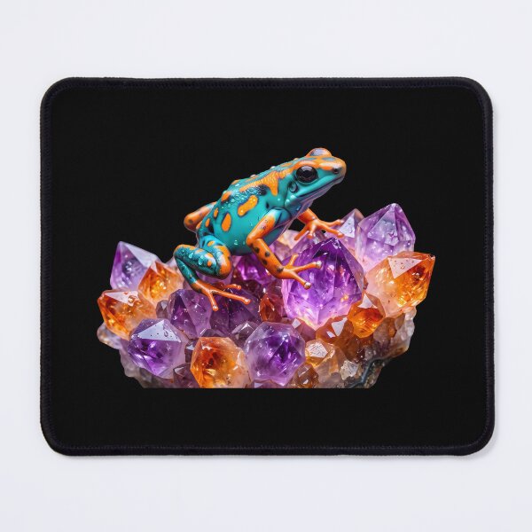 Item preview, Poison Dart Frog on Crystal Cluster designed and sold by AbderraimArt.