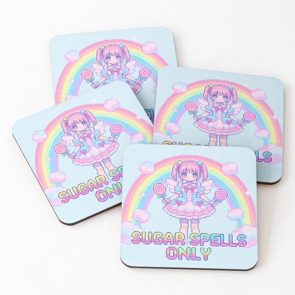 Item preview, "Sugar Spells Only" - Cute Pixel Art Magical Girl (Pastel Rainbow) designed and sold by PotionPixelArt.
