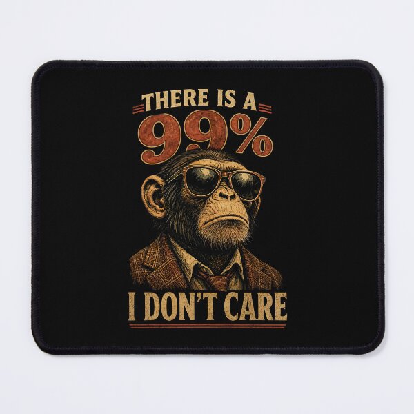 Item preview, There's a 99% Chance I Don't Care- Funny Sarcastic Monkey Retro Vintage Gift designed and sold by LovelyEvaDesign.