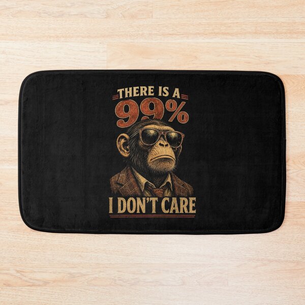 Item preview, There's a 99% Chance I Don't Care- Funny Sarcastic Monkey Retro Vintage Gift designed and sold by LovelyEvaDesign.