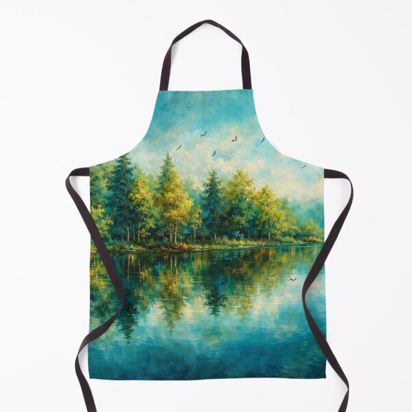 Item preview, Teal Forest Lake Reflection Landscape Print designed and sold by Joey Santiago.
