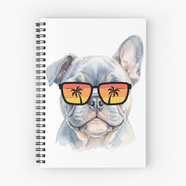 Item preview, Cool French Bulldog Puppy in Sunset Sunglasses Watercolor Portrait designed and sold by VibranPalette.