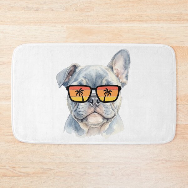 Item preview, Cool French Bulldog Puppy in Sunset Sunglasses Watercolor Portrait designed and sold by VibranPalette.