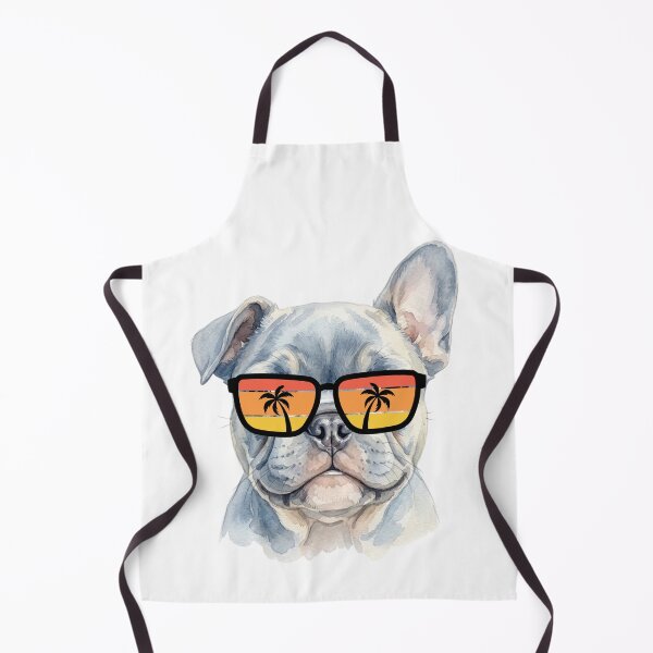 Item preview, Cool French Bulldog Puppy in Sunset Sunglasses Watercolor Portrait designed and sold by VibranPalette.