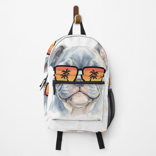 Item preview, Cool French Bulldog Puppy in Sunset Sunglasses Watercolor Portrait designed and sold by VibranPalette.