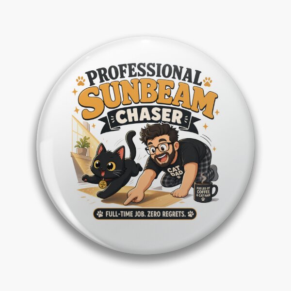 Item preview, Professional Sunbeam Chaser Black Cat Dad Funny Kawaii T-Shirt designed and sold by Ashley critters.