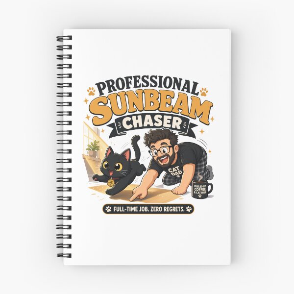Item preview, Professional Sunbeam Chaser Black Cat Dad Funny Kawaii T-Shirt designed and sold by Ashley critters.
