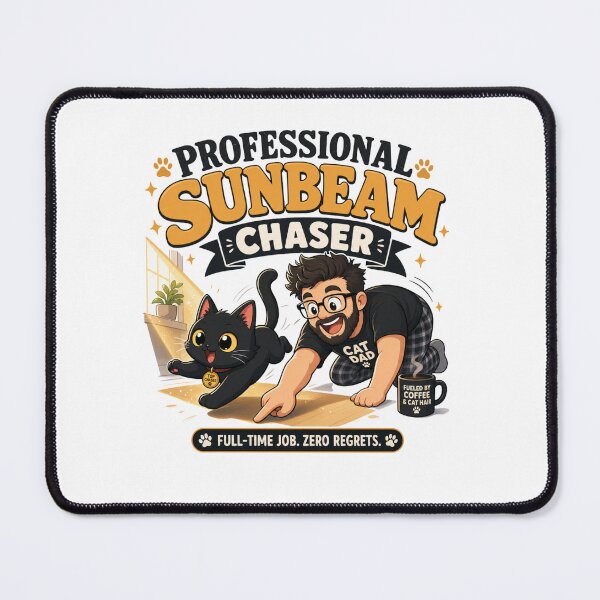 Item preview, Professional Sunbeam Chaser Black Cat Dad Funny Kawaii T-Shirt designed and sold by Ashley critters.
