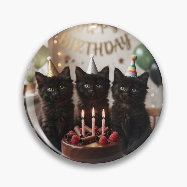 Item preview, Cozy Black Kitten Birthday Celebration – Festive Cat Decor designed and sold by Fatomfatom.