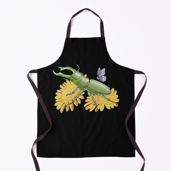 Item preview, Stag Beetle Art on Wildflowers with Butterfly designed and sold by LeshanArt.