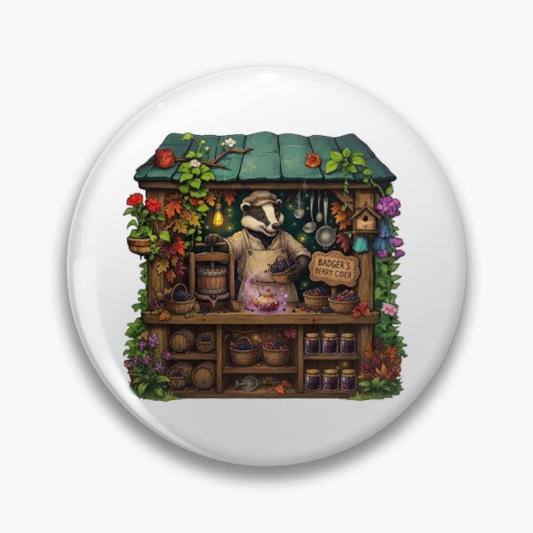 Item preview, Badger's Berry Cider | Cozy Woodland Cider Stand | Enchanted Forest Brewery | Autumn Cottagecore Market | Cute Badger Shop | Whimsical Sticker designed and sold by MrDev.