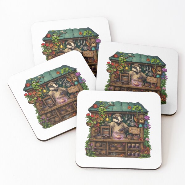 Item preview, Badger's Berry Cider | Cozy Woodland Cider Stand | Enchanted Forest Brewery | Autumn Cottagecore Market | Cute Badger Shop | Whimsical Sticker designed and sold by MrDev.