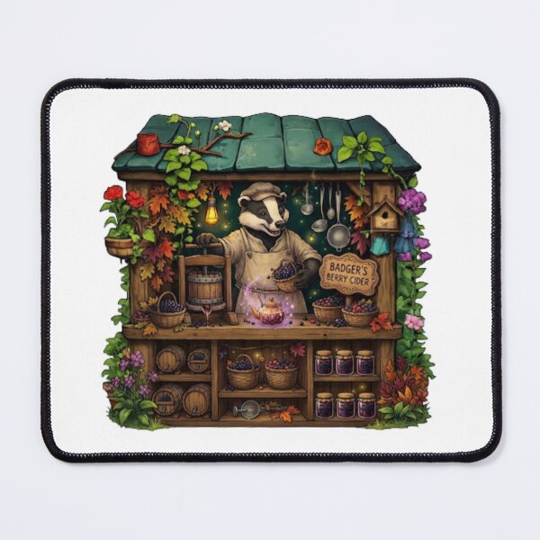 Item preview, Badger's Berry Cider | Cozy Woodland Cider Stand | Enchanted Forest Brewery | Autumn Cottagecore Market | Cute Badger Shop | Whimsical Sticker designed and sold by MrDev.