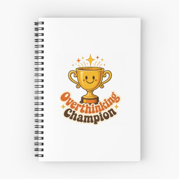 Item preview, Groovy Retro Overthinking Champion Single Sticker - Cute Funny Mental Health Award Decal designed and sold by SlapHappyArt.