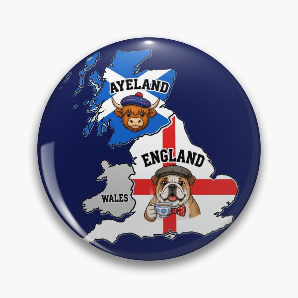 Item preview, Funny England Scotland Map Split Design – ENGLAND vs AYELAND UK Flag Joke designed and sold by Ink & Highlands.
