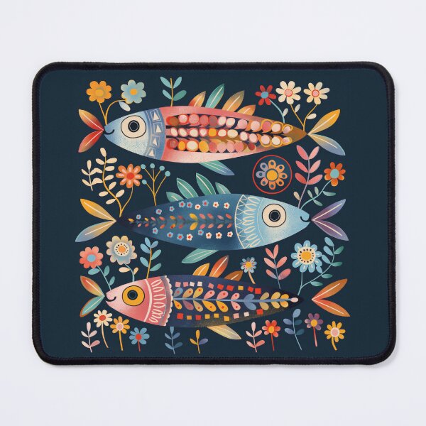 Item preview, Scandinavian Folk Art, Floral Sardines designed and sold by xiao xuans.