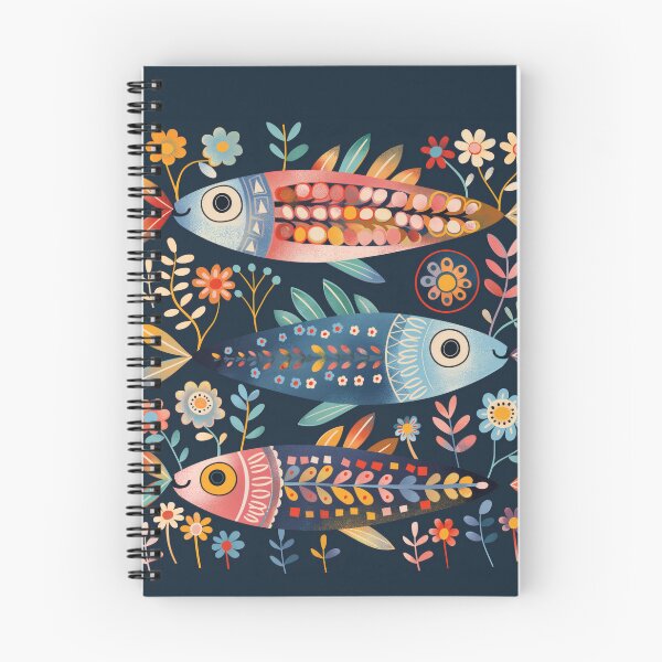 Item preview, Scandinavian Folk Art, Floral Sardines designed and sold by xiao xuans.