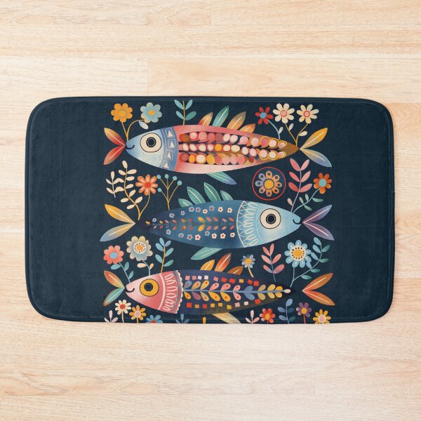 Item preview, Scandinavian Folk Art, Floral Sardines designed and sold by xiao xuans.