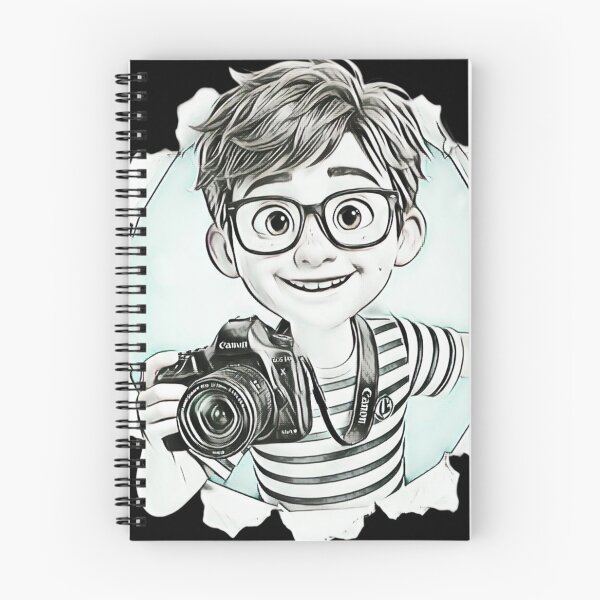 Item preview, Cute Cartoon Boy Photographer DSLR Camera Torn Paper Graphic designed and sold by Dream Weave Studio.