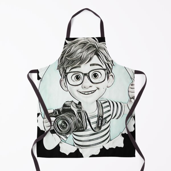 Item preview, Cute Cartoon Boy Photographer DSLR Camera Torn Paper Graphic designed and sold by Dream Weave Studio.