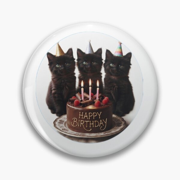 Item preview, Three Black Kittens Birthday Party – Cute Cat Sticker designed and sold by Fatomfatom.
