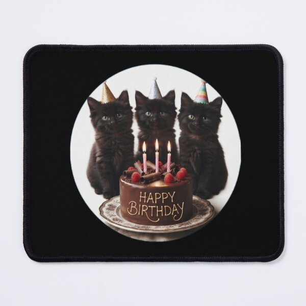 Item preview, Three Black Kittens Birthday Party – Cute Cat Sticker designed and sold by Fatomfatom.