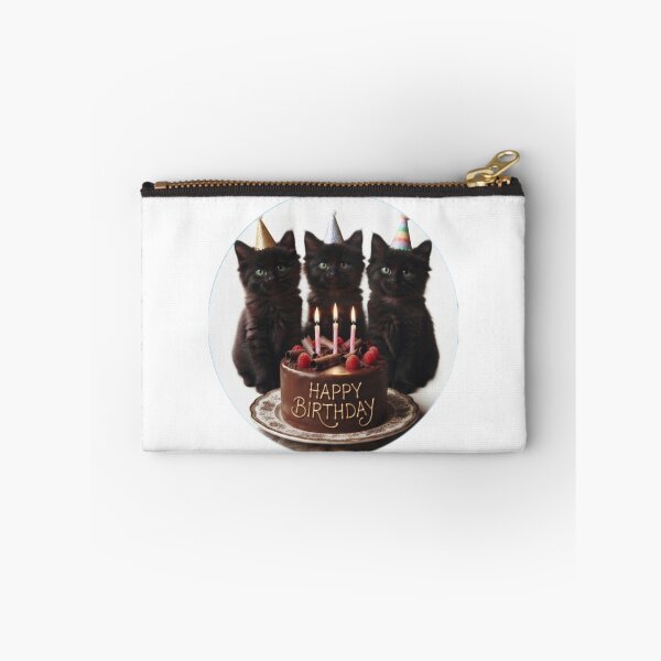 Item preview, Three Black Kittens Birthday Party – Cute Cat Sticker designed and sold by Fatomfatom.
