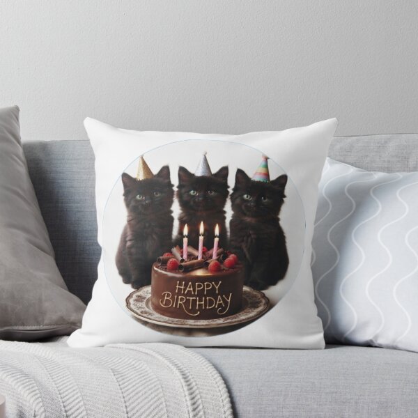 Item preview, Three Black Kittens Birthday Party – Cute Cat Sticker designed and sold by Fatomfatom.