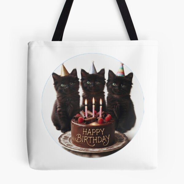 Item preview, Three Black Kittens Birthday Party – Cute Cat Sticker designed and sold by Fatomfatom.