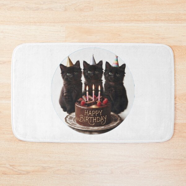 Item preview, Three Black Kittens Birthday Party – Cute Cat Sticker designed and sold by Fatomfatom.
