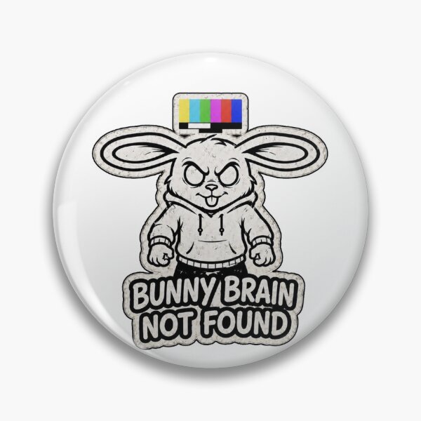 Item preview, Bunny Brain Not Found – Funny Error Bunny Sticker, T-Shirt & Hoodie designed and sold by bunnymode.