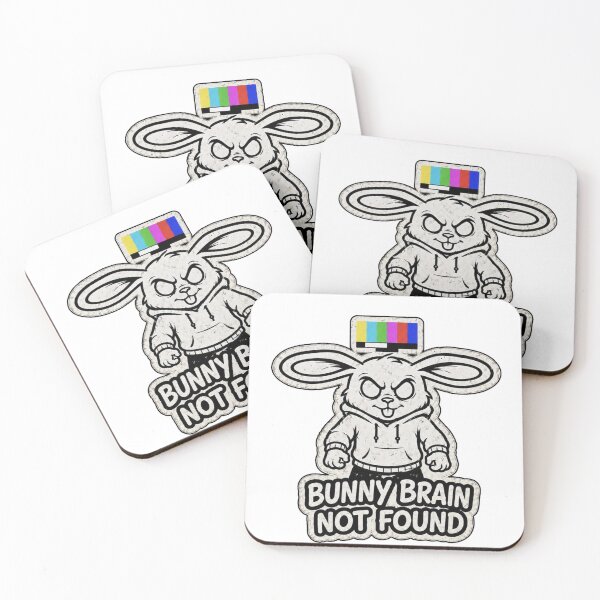 Item preview, Bunny Brain Not Found – Funny Error Bunny Sticker, T-Shirt & Hoodie designed and sold by bunnymode.